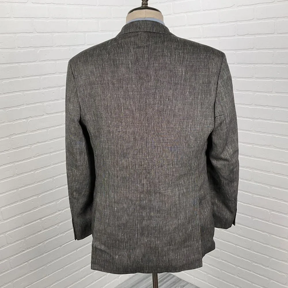 Hugo Boss Blazer Men 40R Gray Da‎ Vinci Textured Classic Career Wool Croatia VTG